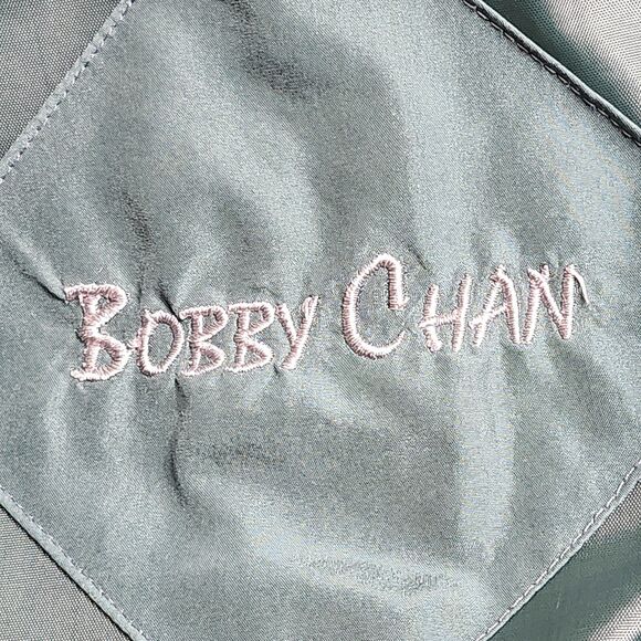 Bobby Chan Green‎ Jacket Mens Size XL 100% Silk Full Zip Pocket Lightweight Coat - Picture 9 of 10